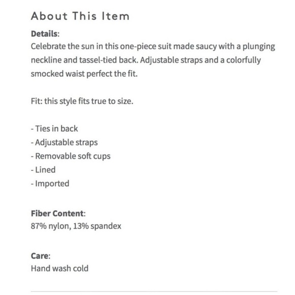 NEW Isabella Rose Smocked One-Piece Swimsuit – Size Small – $160 Retail! - Picture 5 of 5